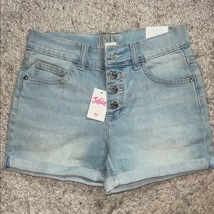 Justice High Waisted Light Wash Jean Shorts